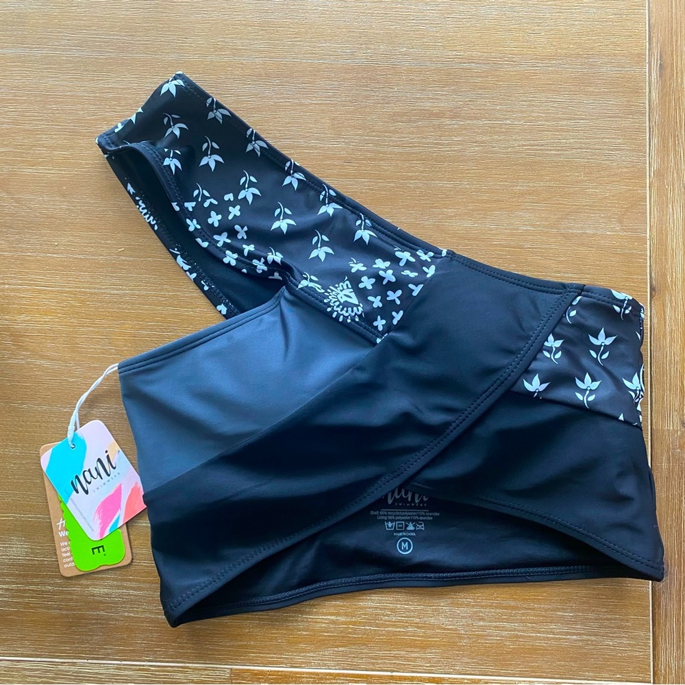 Nani Avalon Pathwork Top. One shoulder women’s swim suit top